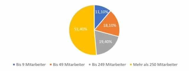 Schaubild: Unternehmensgröße der befragten Unternehmen