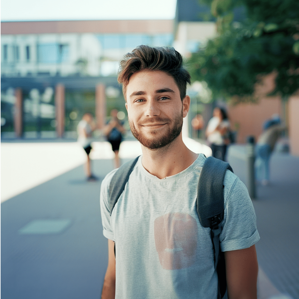 Student auf dem Campus